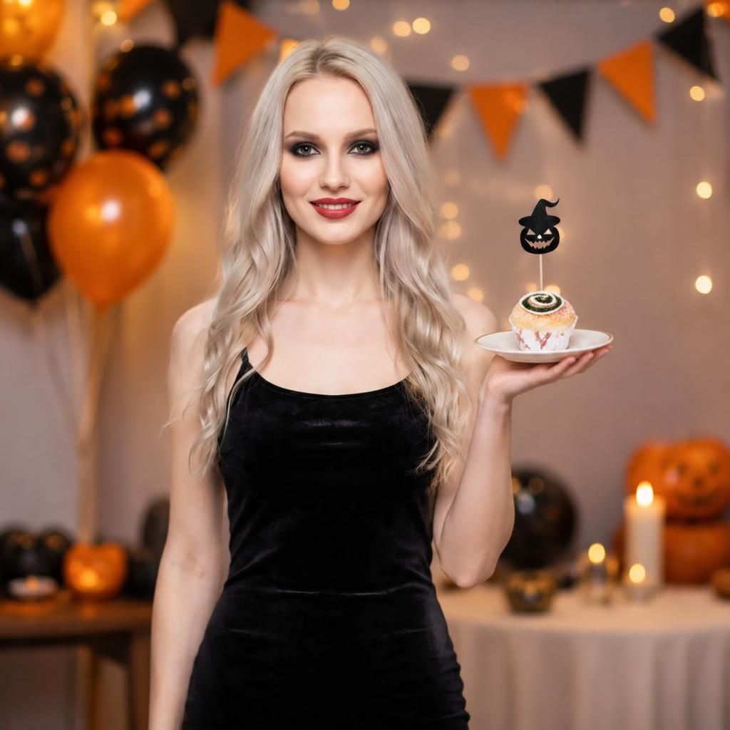 8pcs Halloween Pumpkin Cake Toppers Set Halloween Dessert Decoration Picks DIY Craft Supplies for Party Table Centerpiece