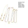 5Pcs Layered Boho Shell Beaded Necklaces for Women, Fashion Bohemia Adjustable Length Necklace, Beach Starfish Beach Necklace, Ocean Vacation Jewelry
