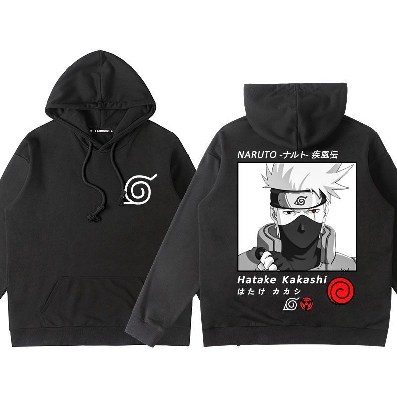 Naruto Anime Co-marqué Sweat Hommes Automne À Capuche Plus Velours Tout-match Hong Kong Style Ins Tendance Naruto Sasuke Veste