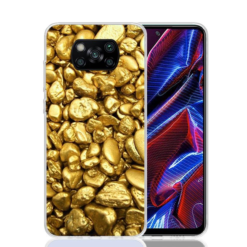 Fine Gold Pattern Printing Phone Case For Xiaomi Poco X7 X6 X5 Pro F7 Ultra Redmi 15C 15 13 13C 12 12C 10 10A 10C 9 9A 9C 9T Cov