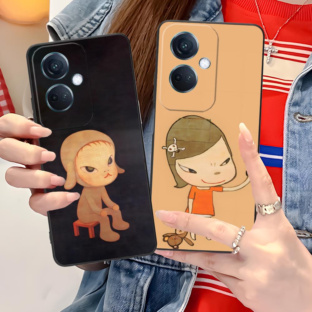 Anime Yoshitomo Nara Phone Case for OPPO Reno 14 13 12 11 10 9 8 7 6 5 F T Pro 5G Colorful Printing Cover Cover Luxury Pretty