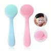 1pc Facial Brush Silicone Facial Cleansing Brush Manual Skin Silicone Exfoliating Brush Handheld Face Scrubber Reusable Facial Cleansing Brush