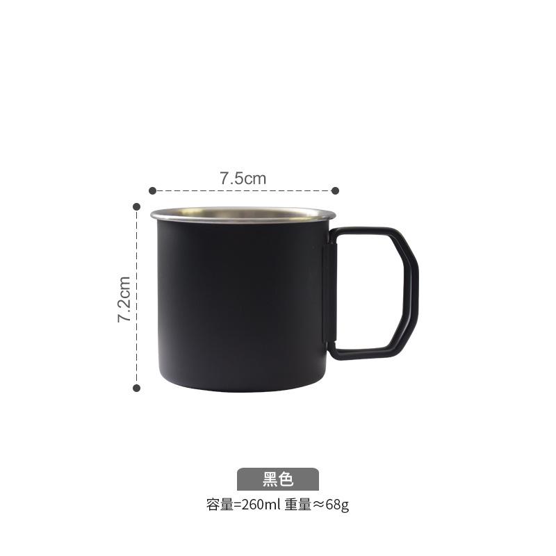 

Кемпинговая чашка с ручкой 260 мл, уличная промышленная чашка фен-шуй, кофейная пивная чашка со складной ручкой, нержавеющая сталь 304