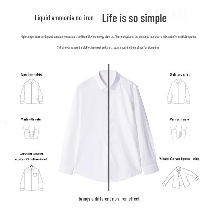 FIRS Men's 100% Cotton Non-Iron Striped Long Sleeve Business Casual Shirt
