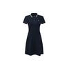 FILA Solid Color Simple Waist-Defining Tennis Sports Breathable Polo Dress Women dresses Royal-Blue A11W323307F-NV
