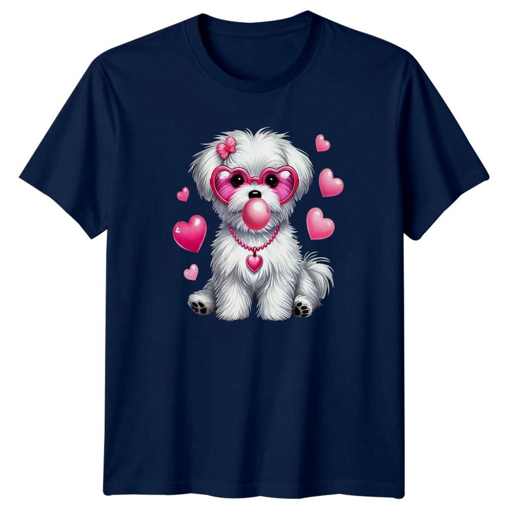 Fluffy Dog Heart Glasses Dogs Animals Unisexs TShirt Unisexs Tee Graphic Unisex Top
