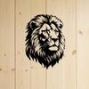 Modern Metal Lion Head Wall Art, Black & Green Rust-Proof Iron Decor