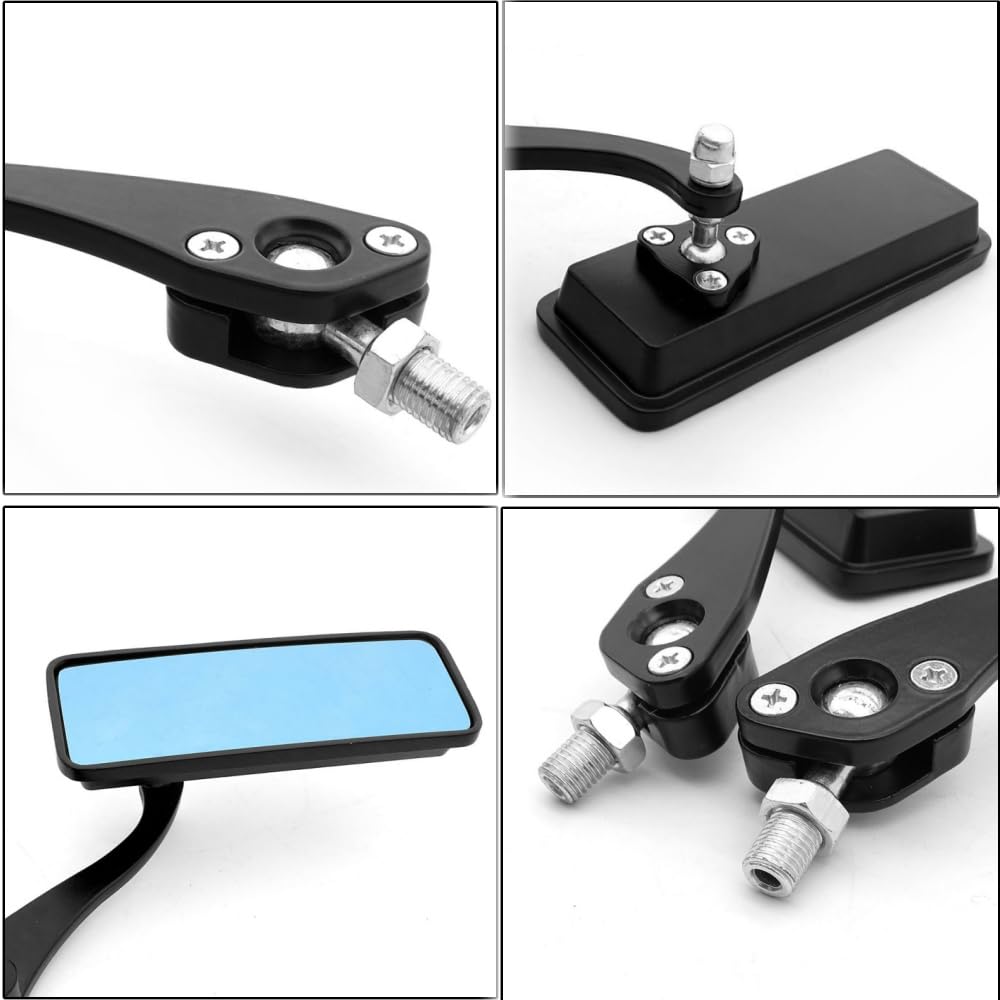 Loopunk Motorcycle Set of Wide Viewing Accident Easy for Left and Right Outdoor Sports Bikes Mirrors, 2, Square, Angle, Prevention, Installation,