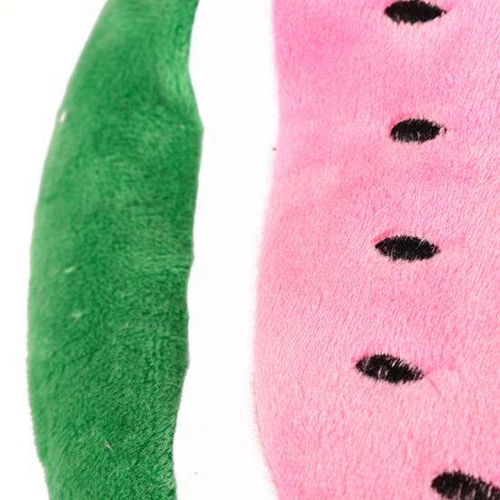 Watermelon Semicircle Short Plush Pencil Bag Stationery Storage Zipper Case