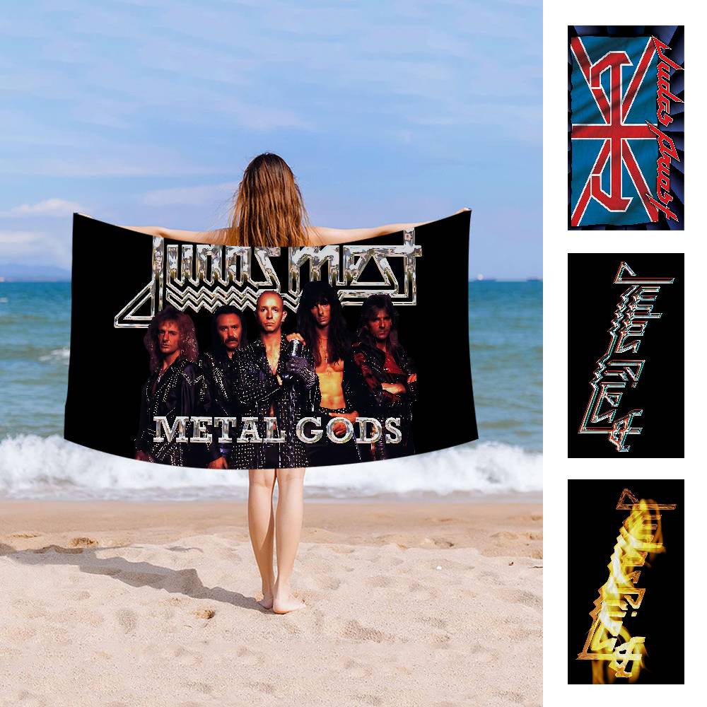 J-Judas P-Priest ROCK BAND Asciugamano da Bagno Microfibra Morbido Assorbente Traspirante Per Ragazza Bambini Decorativo Cartone Animato Asciugamano da Spiaggia