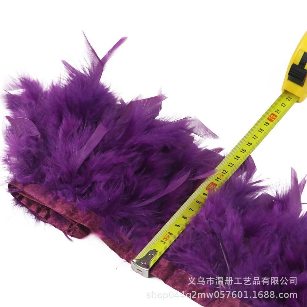 Turkey Feather Cloth Edge Diy Car Doll Decorative Material Fire Lace Dress Skirt 1M/Bag