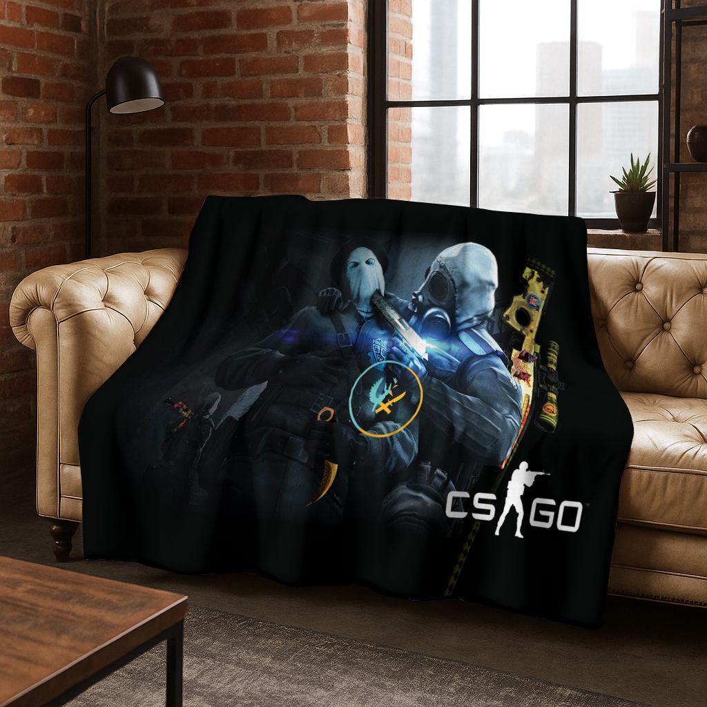 26 Style CS GO Game Counter Strike Gamer Flannel Blanket,Warm and Cozy Soft Throw Blanket for Home Bedroom Bed Sofa Cover Gift