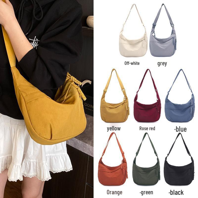 Damen 2025 High-End Wasserdichte Nylon Halbmond Umhängetasche