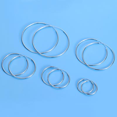 Sterling Silver Women's Temperament Korean Simple Versatile Oversized Circle Earrings Student Earrings Pendant