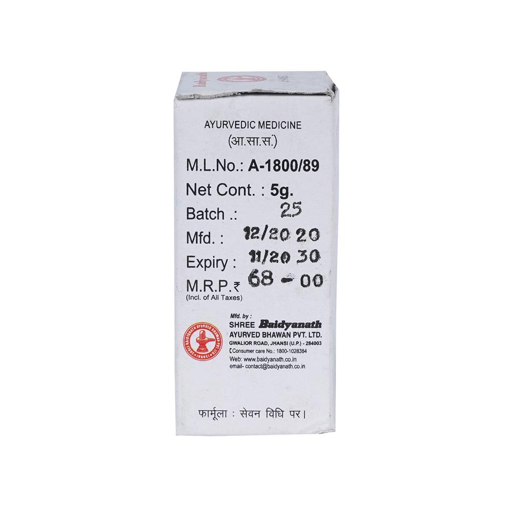 Baidyanath Jhansi Akeek Pishti 5g Fine Ayurvedic Mineral Powder for Heart Wellness, Cooling Support & Digestive Balance