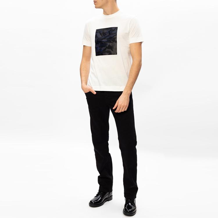 Emporio Armani Logo Print Solid Color Crew Neck T-Shirt Men tops White 3K1TM7-1JDXZ-0101