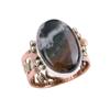 Natural Bloodstone Gemstone Two Tone 925 Sterling Silver Gift Ring S.5.5 k2Y32
