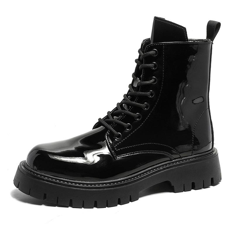 

Ботинки мартин мужские в британском стиле, высокие, на толстой подошве, увеличивающие рост, рабочие, лакированные, мужские премиальные ботинки-локомотивы 76261-J 38