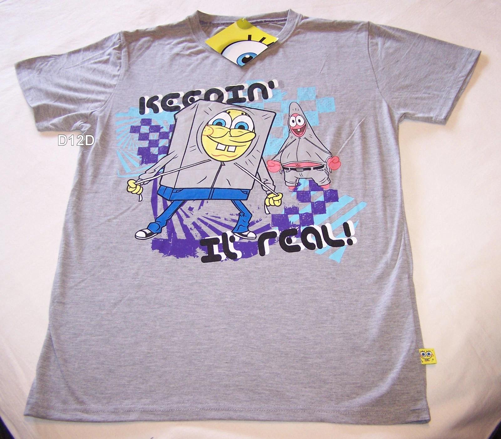 

SpongeBob Patrick Keepin It Real Mens Grey Printed T Shirt Size XS New S