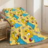 The Simpsons Throw Lightweight 240g Flannel Blanket Soft Skin-friendly for Summer Cooling