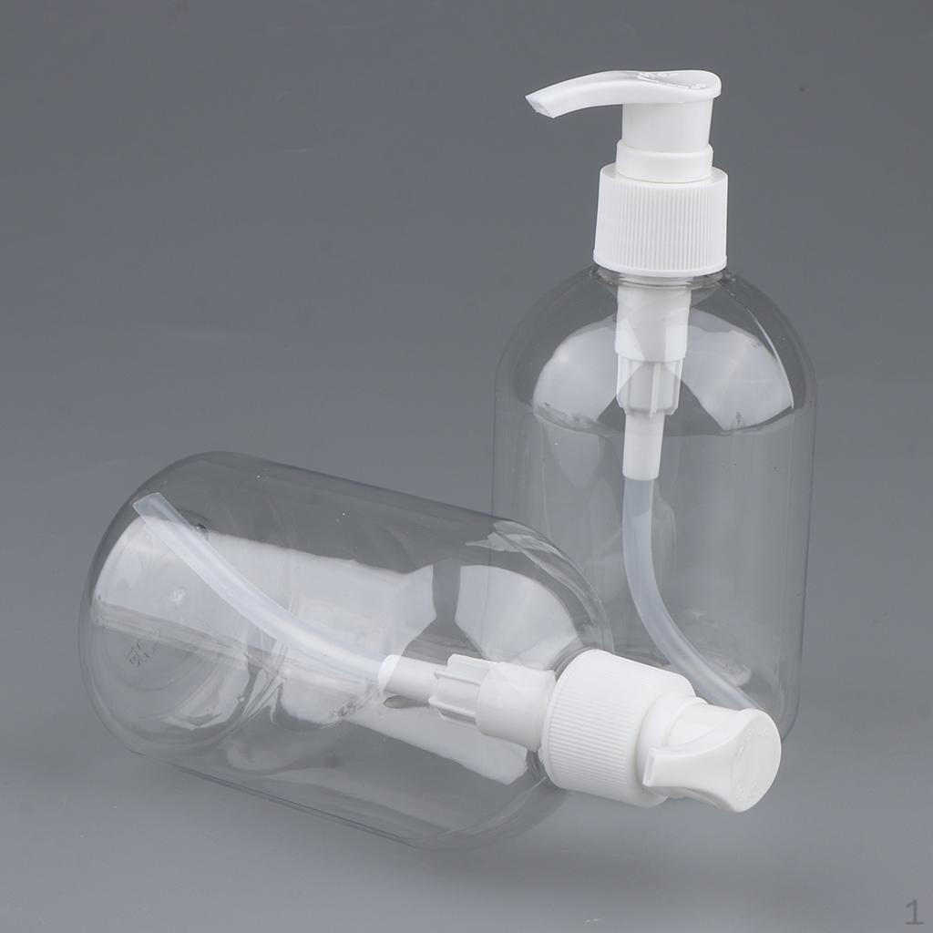 

2 Pieces PET Plastic, & Shockproof Empty Bottle - Capacity: 350ml/11.8oz 350ml White Pump