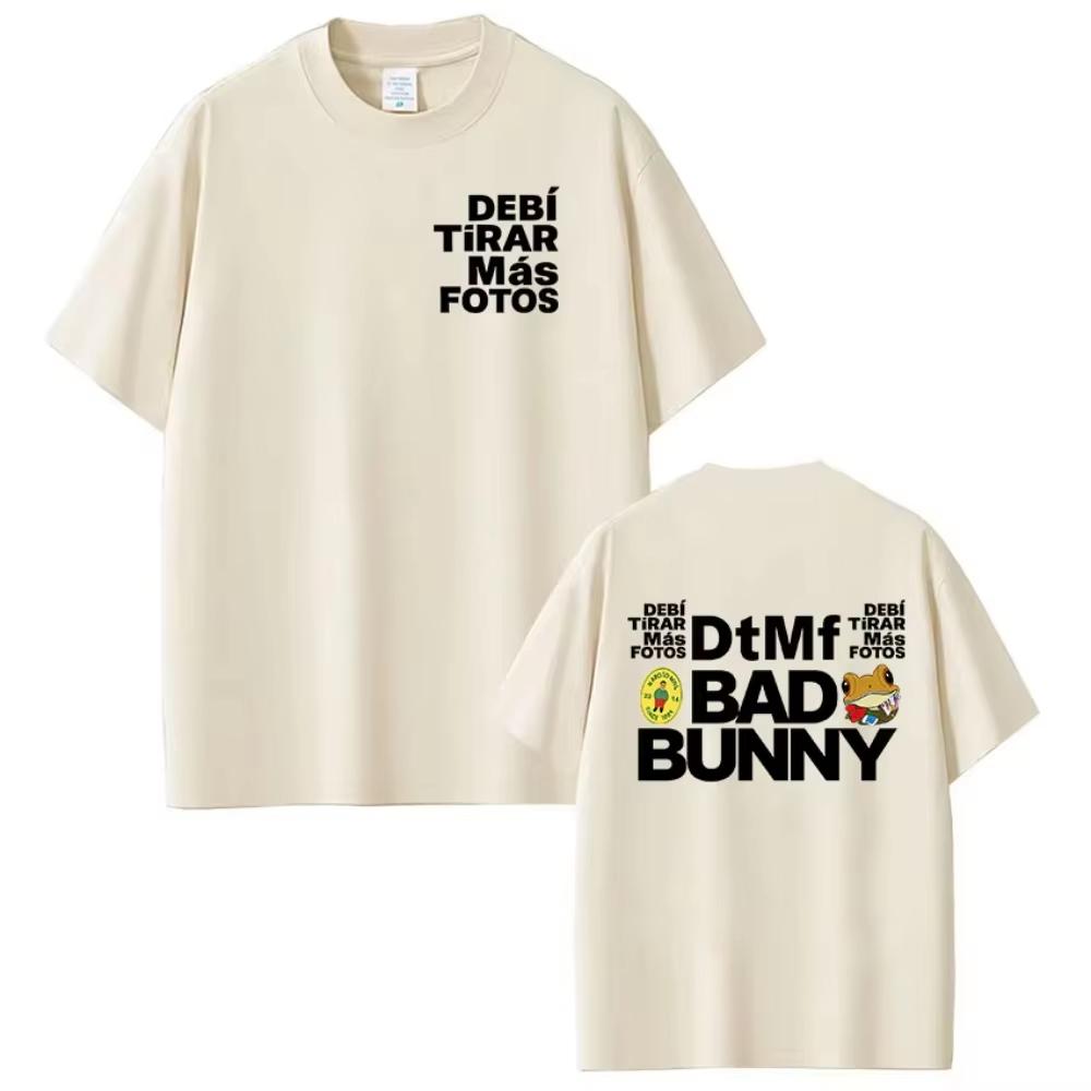 Rapper Bad Bunny Debi Tirar Mas Fotos DTMF Print T Shirt Unisex Summer Hip Hop Loose Unisex And Unisex TShirt