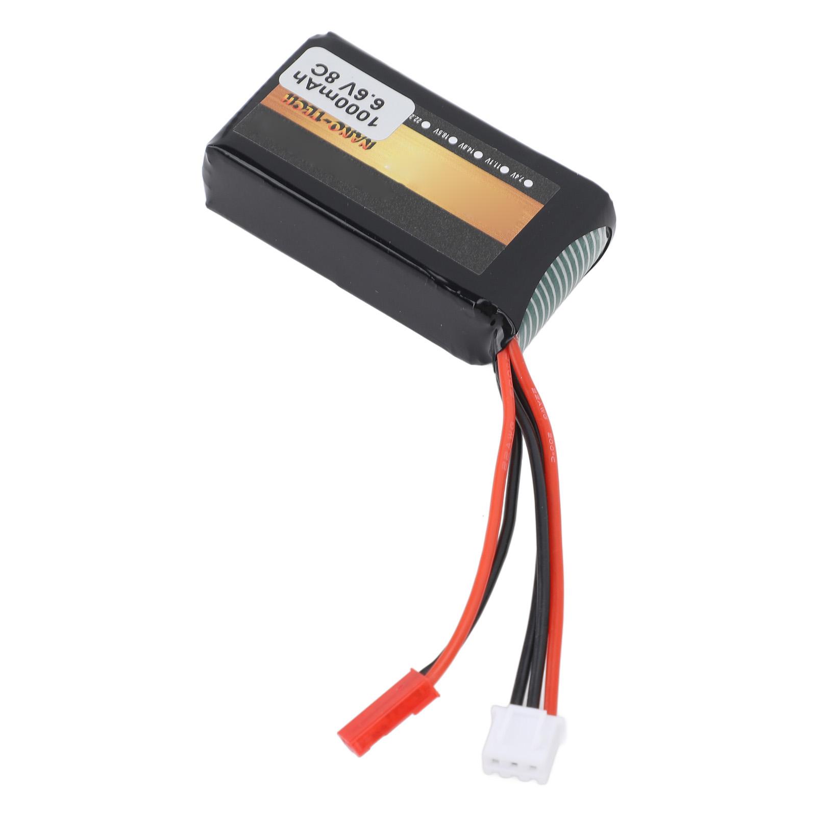 

RC Receiver Lithium Battery 1000mAh 8C 6.6V RC Aircraft Remote Control Battery for MC6B 4PX 14SG