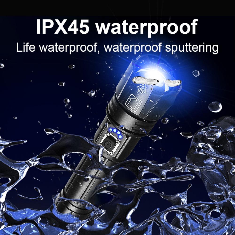 Powerful Usb Xhp360led Reachargeable 2024 Flashlight Ipx45 High Power Led Flashlight Zoomable Lantern Outdoor Led Torch