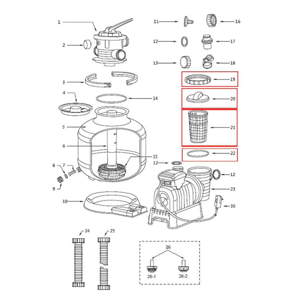 Filter Basket Replacement Kit Compatible With Models 58486 Compatible With Models 58497 Filter Kit For SPS6 For Pool System