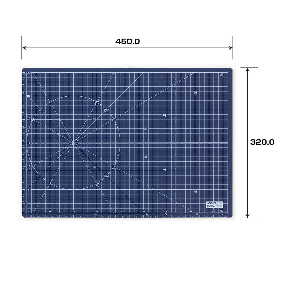 Olfa Cutter 223BNV Bi-Fold Mat, A3, Navy,