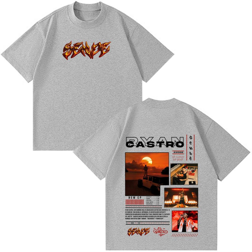 Rapper Ryan Castro Album Tour 2026 Print Tshirt Unisex Unisex Hip Hop Vintage Tshirts Summer Shortsleeved Cotton Casual Tshirt