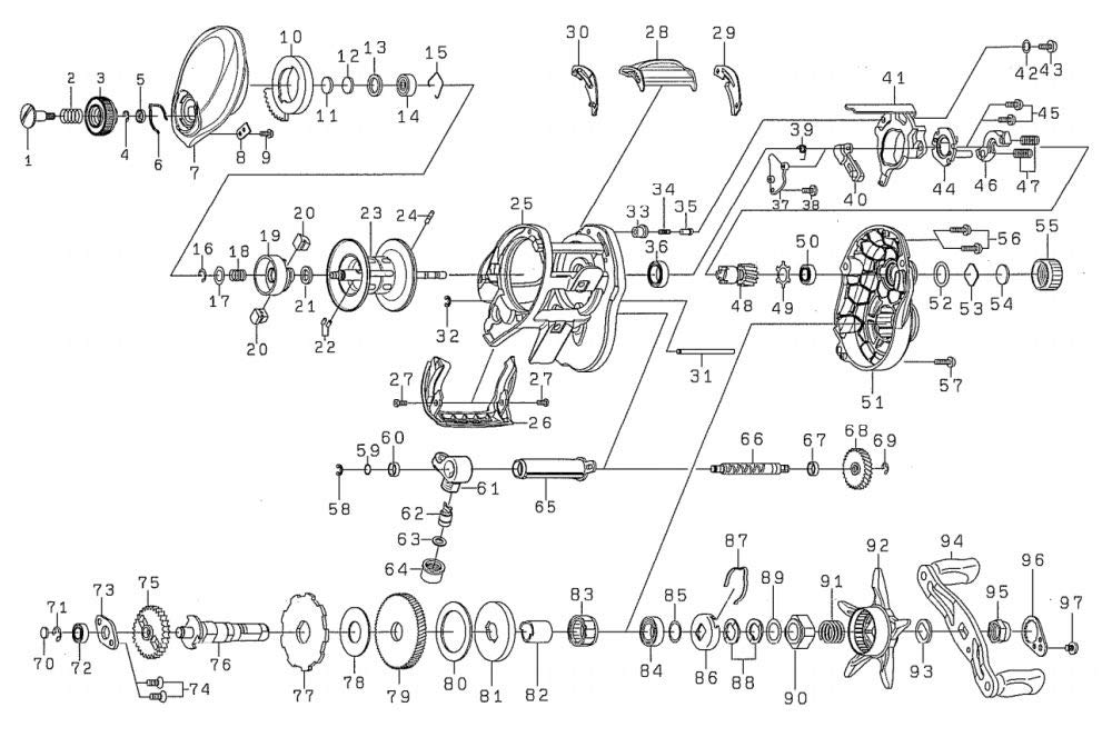Genuine Daiwa 17 Fuego CT 103H Handle Part Number Part Code 6J315501 (DAIWA) Knob, 201,