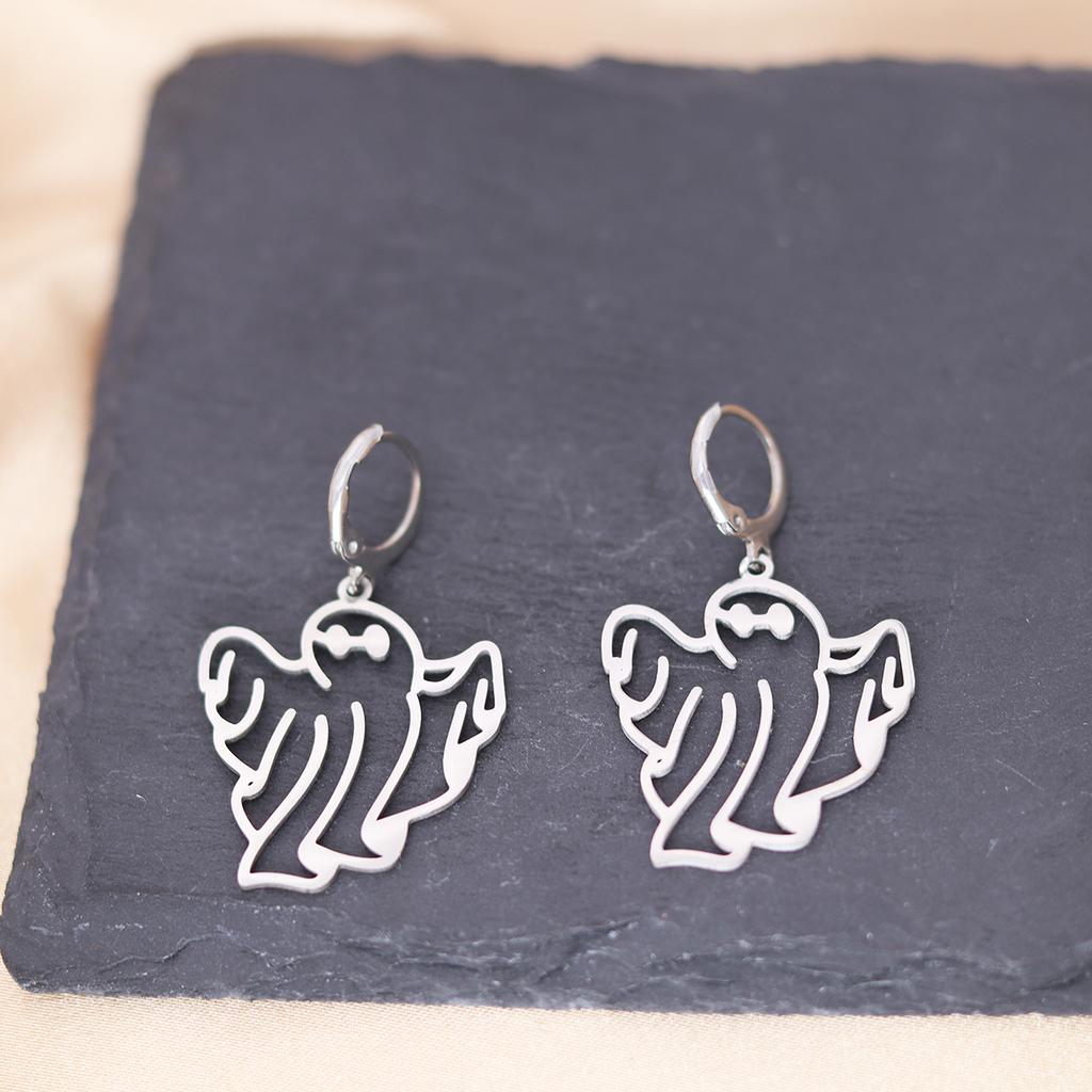 Kinitial Stainless Steel Gate To The Sky Raindrop Cloud Galaxy Solar System Ufo Ghost Earrings For Women Trendy Piercing Jewelry