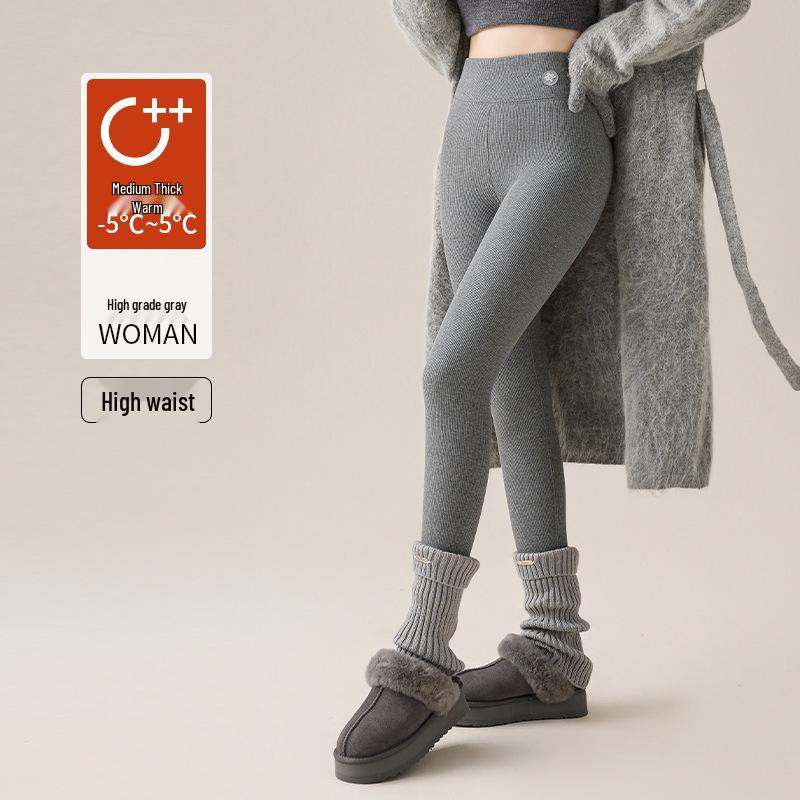 Extra Thick Plush High Waist Winter Leggings - Slimming Skinny Wool Pants for Women