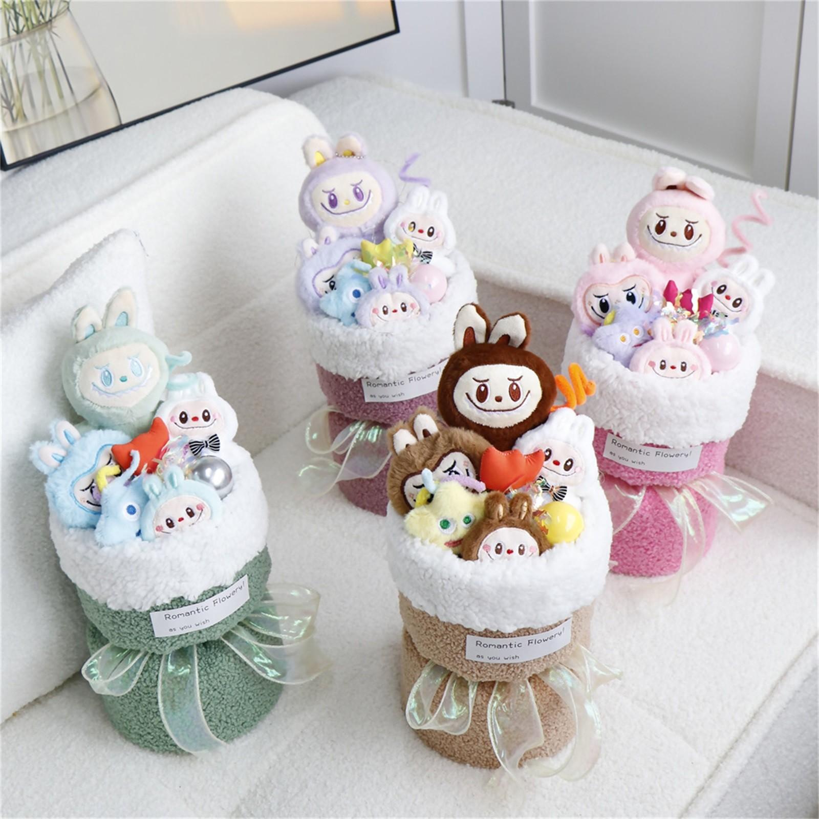 

Plush Bouquet Doll, Hand-made Cartoon Plush Bouquet, Artificial Flowers & Plush Toys Birthday Wedding Graduation Valentine s Day Christmas Bouquet One Size