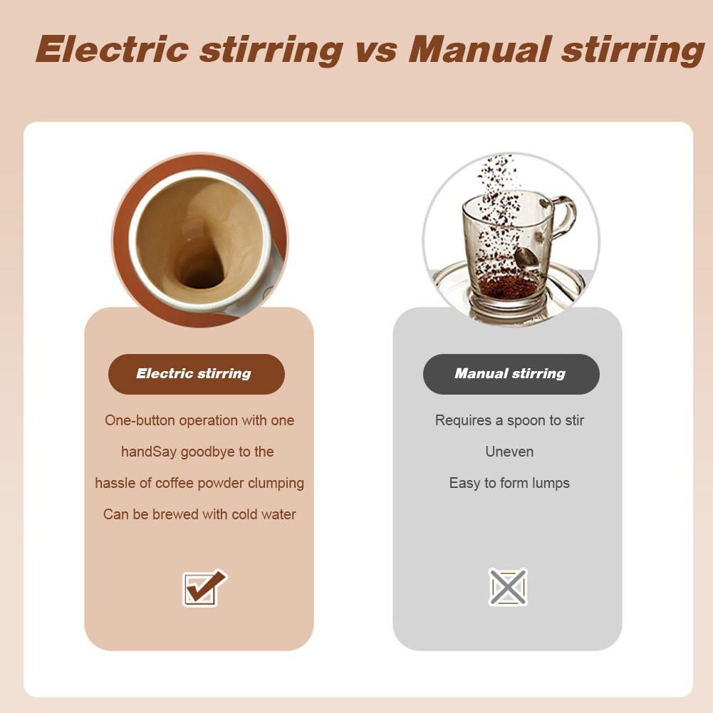 13oz Automatic Stirring Coffee Mug Leakproof Self Stirring Mug Rechargeable Electric Magnetic Mixing Cup for Home Kitchen