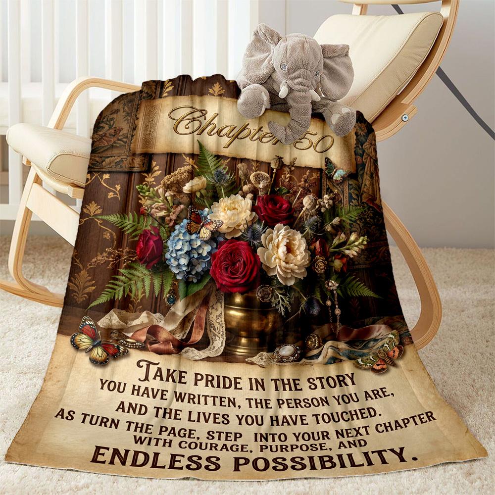 Princess 50th Birthday Celebration Blanket Soft Warm Cozy Suitable for Chair Seaside Livingroom for All Occasions Stylish Decor