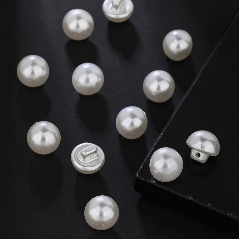 12 Pcs Mushroom Buttons Imitation Pearls Buttons Round Sewing Buttons for Dress Clothing Sewing and Crafting