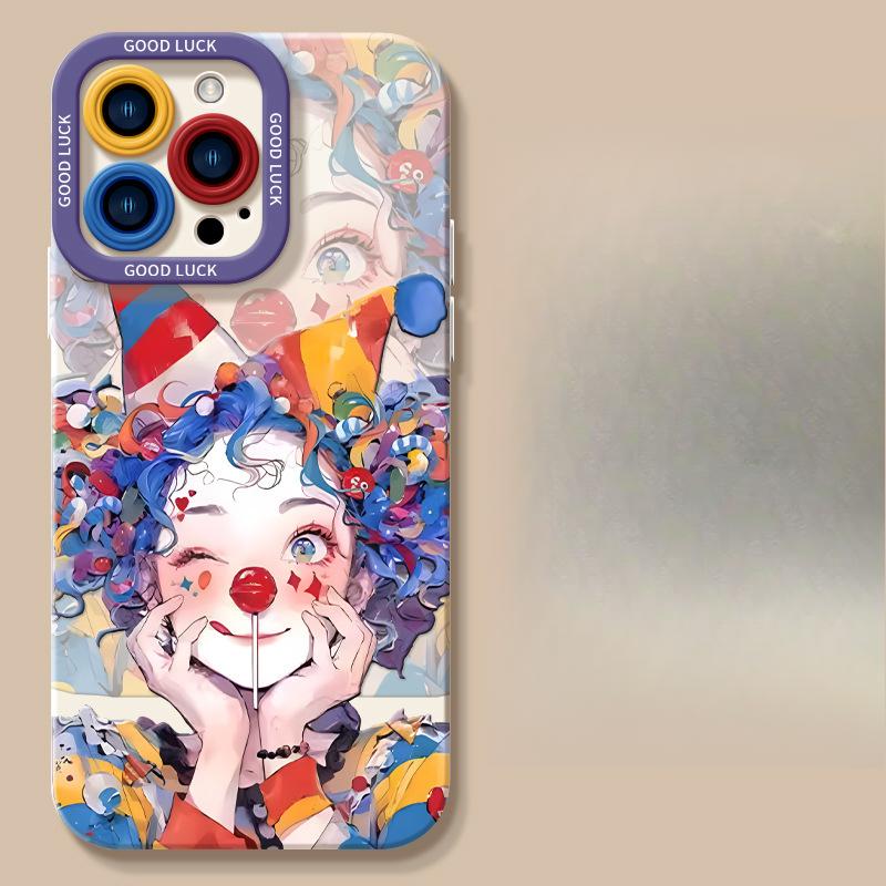 The Clown Is Compatible with Apple 16, Anime 15plus, Cartoon 14, Silicone Soft Case 13, Mini Phone Case Promax