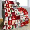 Cozy ChristmasThemed Flannel Throw Blanket Ultra Warm Plush and Decorative with Festive Elements Like Santa Reindeer and Snowmen