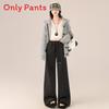 Winter Wool Cashmere Blend High Waist Wide Leg Pants For Women With Pockets And Drawstring