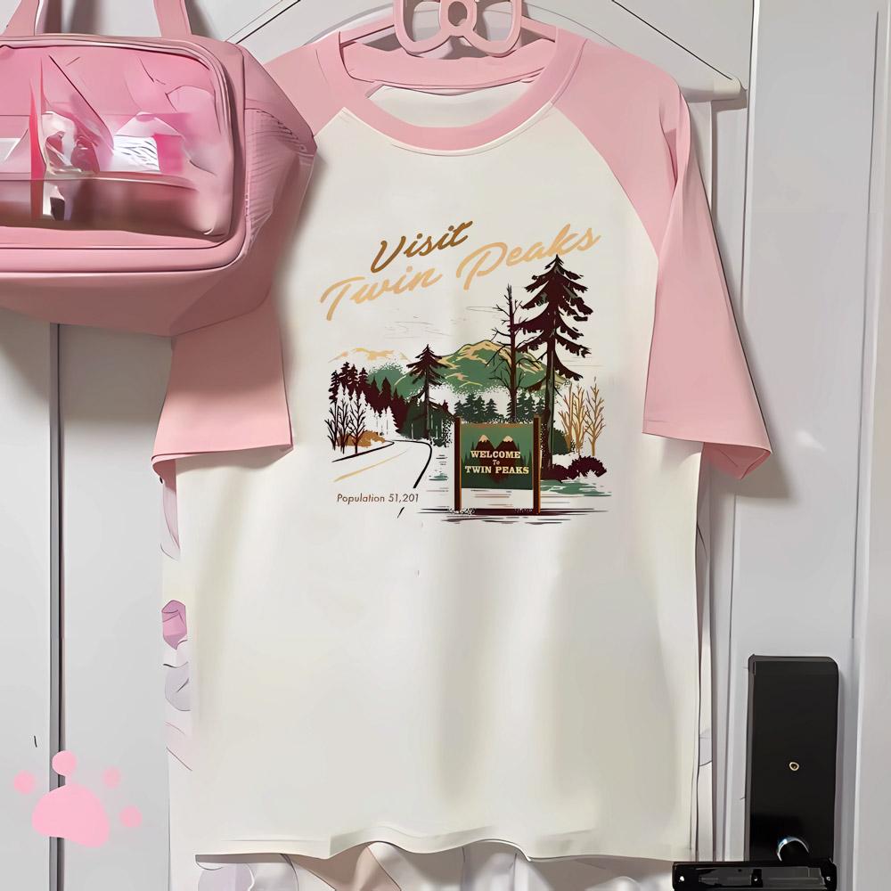 Twin Peaks T Shirt Women Manga Harajuku Japanese T Shirt Female Y2k Manga Clothing Casual Short Sleeve Tshirt