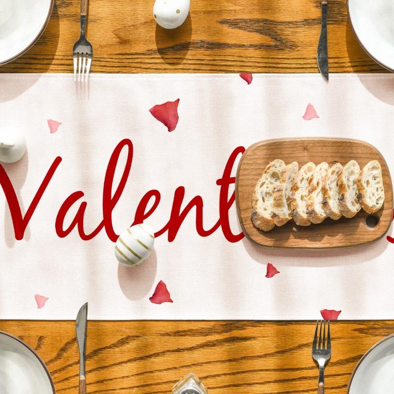 Valentine's Day Table Flag Cat Branch Heart Pattern Table Decoration Indoor Outdoor Home Party Decoration