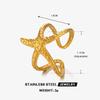 Vintage Gold Color Star Open Ring For Women Stainless Steel Metal Hollow Star Adjustable Finger Rings Jewelry Party Gift