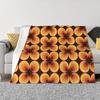 Retro Orange Wohndecke Decken für Bett Umzug Luxusmarke Karierte Decken
