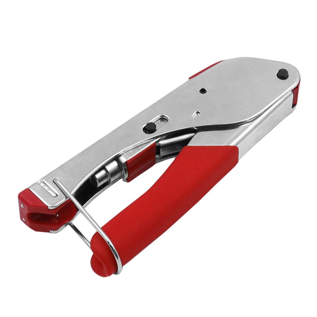 Coax Cable Crimper Tool for RG6 RG59 Coaxial Compression Tool Fitting Wire Stripper F-head Crimping Pliers Tool