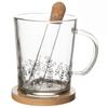 Duży Kubek + Zaparzacz do Herbaty Ziołowej z Bambusowym Stojakiem Szklanym