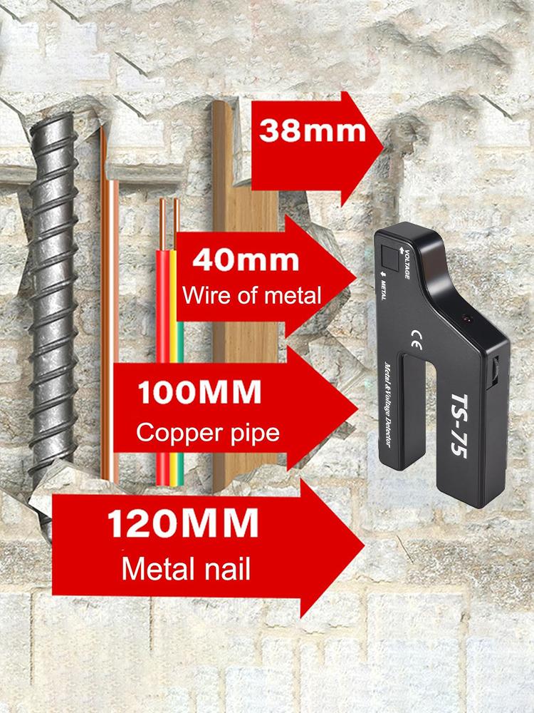 TS-75 Wall Scanner Metal Detector Pointer AC Wire Metal Detection Alert Pipe Power Sensitivity Voltage Detector Cable Pipe Wire