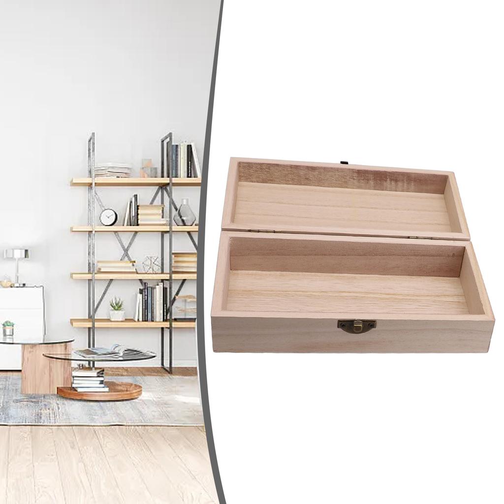 Rechteckige Aufbewahrungsbox aus Holz für Tee, Kaffeebohnen und als Dekoration im Retro-Stil, 20 x 10 x 6 cm