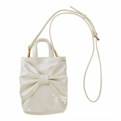 0670 Crossbody Shoulder Mini Tote Bag Baby Lou Enamel Ribbon BR [Rootote] Enamel-ribonn (03 White)